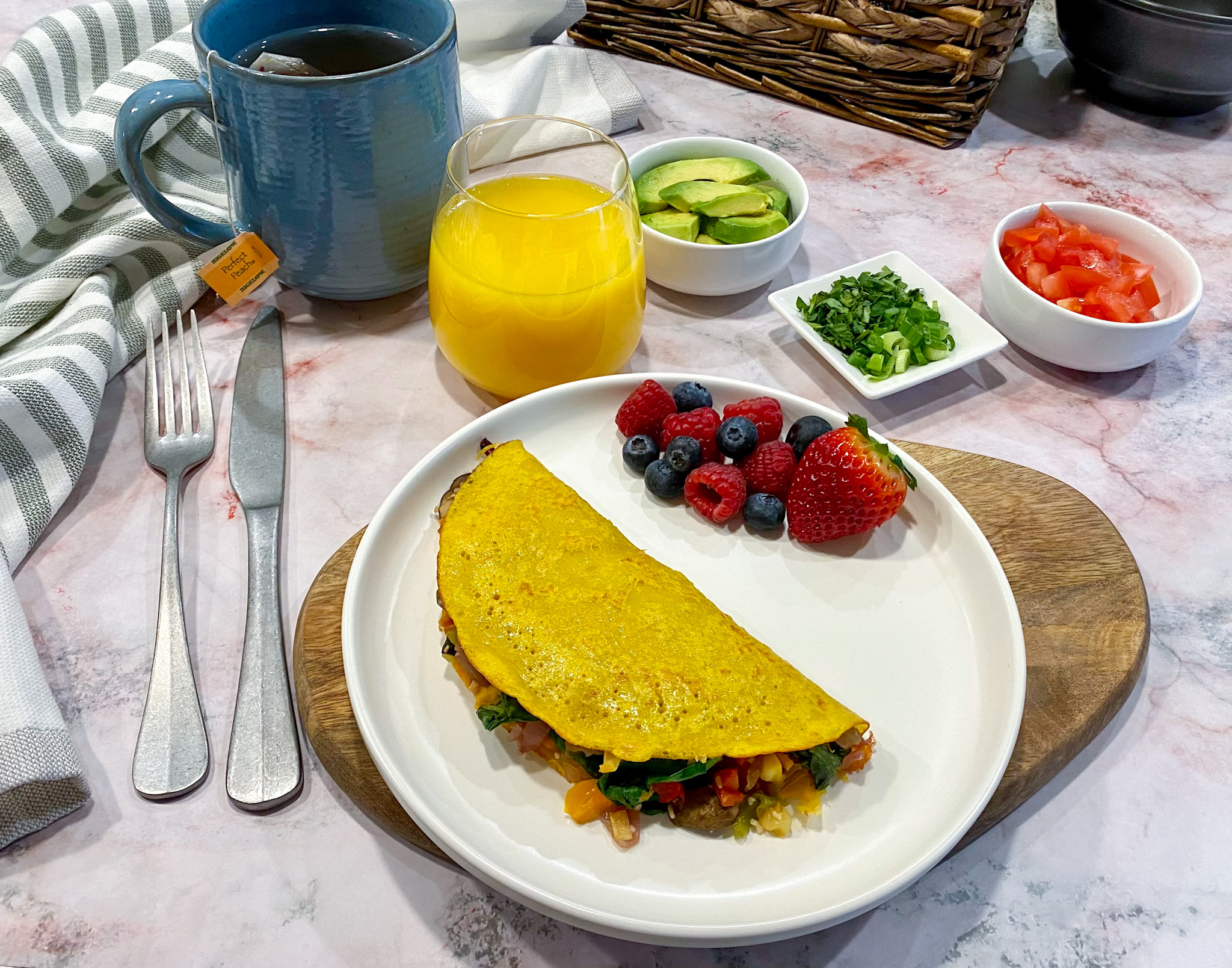 Garden Veggie Vegan Omelet - Pebbles And Toast