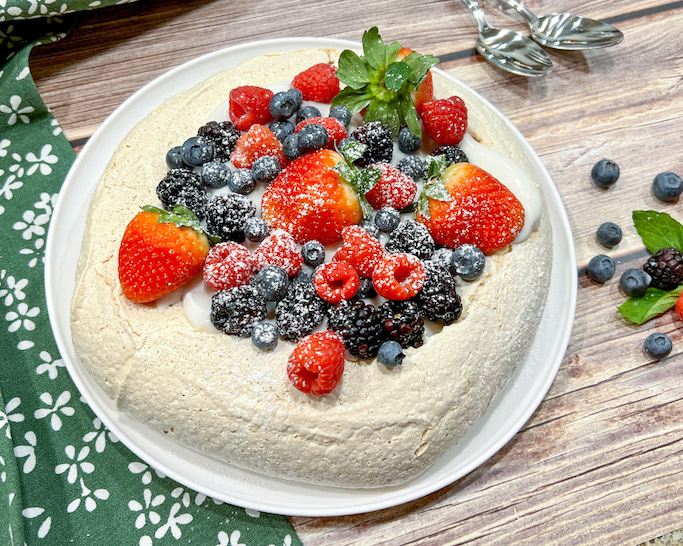 Easy Vegan Pavlova (plant-based; Gluten-free; Oil-free) - Pebbles And Toast