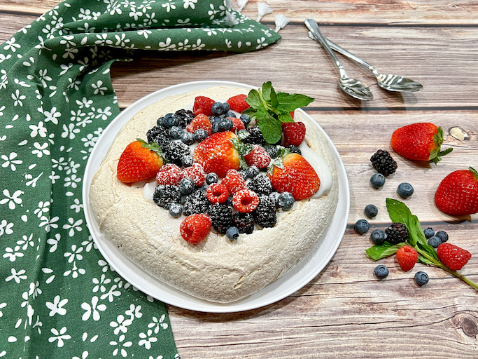 Easy Vegan Pavlova (plant-based; Gluten-free; Oil-free) - Pebbles And Toast